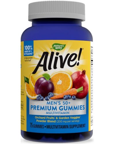 Alive Men's 50+ Premium Gummies, 75 таблетки, Nature's Way - 1