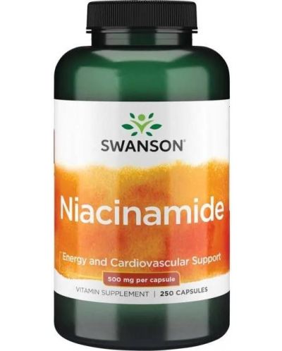 Niacinamide, 500 mg, 250 капсули, Swanson - 1