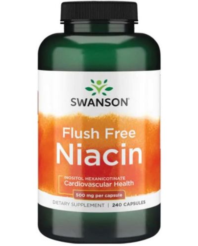 Flush Free Niacin, 500 mg, 240 капсули, Swanson - 1
