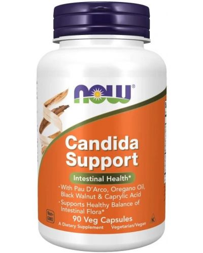 Candida Support, 90 растителни капсули, Now - 1
