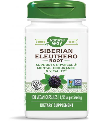 Siberian Eleuthero, 425 mg, 100 капсули, Nature's Way - 1