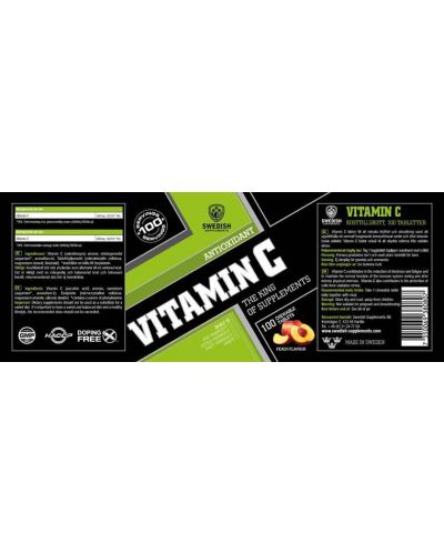 Vitamin C, 500 mg, 100 таблетки, Swedish Supplements - 2