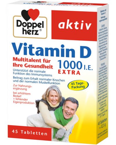 Doppelherz Aktiv Vitamin D, 1000 IU, 45 таблетки - 1