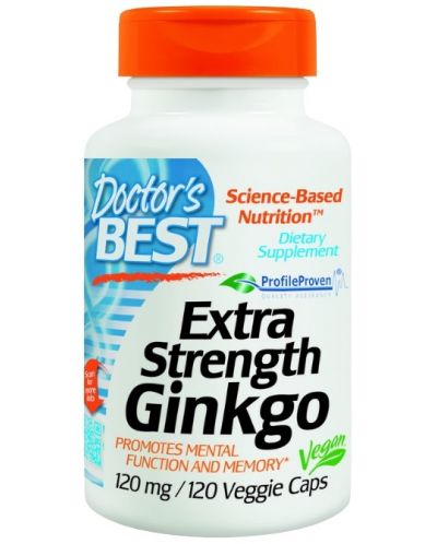Extra Strength Ginkgo, 120 mg, 120 капсули, Doctor's Best - 1