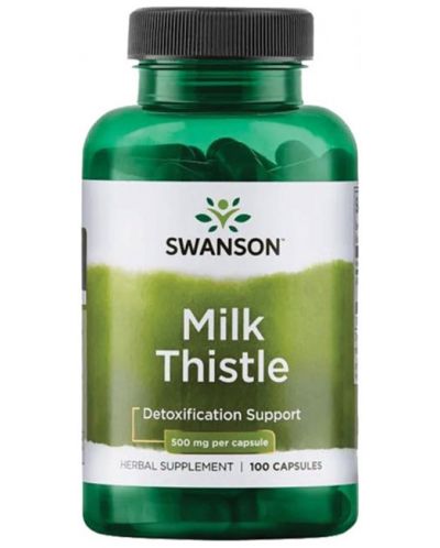 Milk Thistle, 500 mg, 100 капсули, Swanson - 1