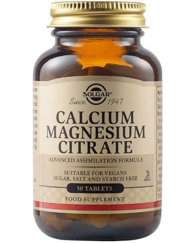 Calcium Magnesium Citrate, 50 таблетки, Solgar - 1