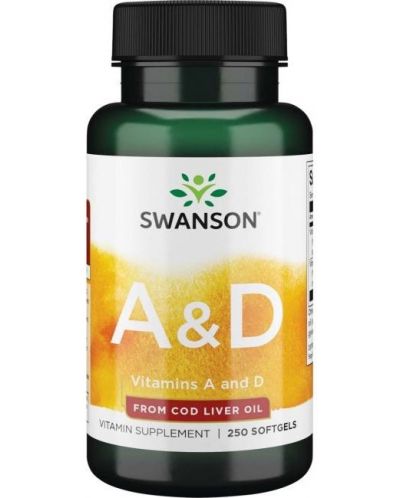 Vitamins A & D, 250 меки капсули, Swanson - 1