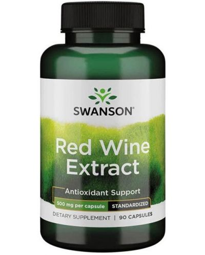 Red Wine Extract, 500 mg, 90 капсули, Swanson - 1