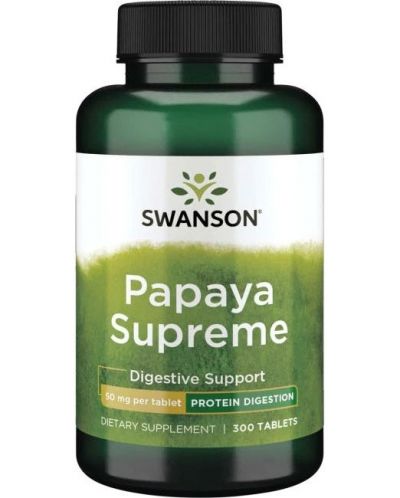 Papaya Supreme, 50 mg, 300 таблетки, Swanson - 1