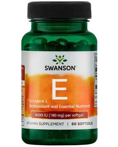 Vitamin E, 180 mg, 60 меки капсули, Swanson - 1
