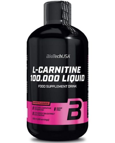 L-Carnitine 100 000 Liquid, портокал, 500 ml, BioTech USA - 1