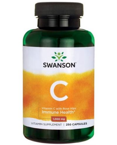 Vitamin C with Rose Hips, 1000 mg, 250 капсули, Swanson - 1