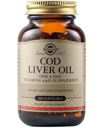 Cod Liver Oil, 100 меки капсули, Solgar - 1