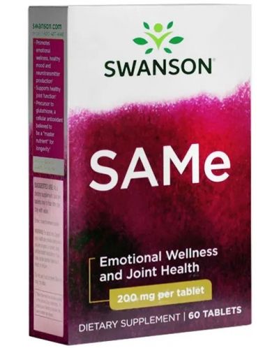 SAMe, 200 mg, 60 таблетки, Swanson - 1