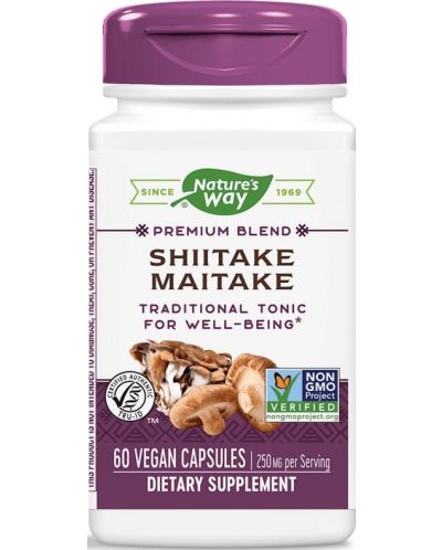 Shiitake Maitake, 250 mg, 60 капсули, Nature's Way - 1