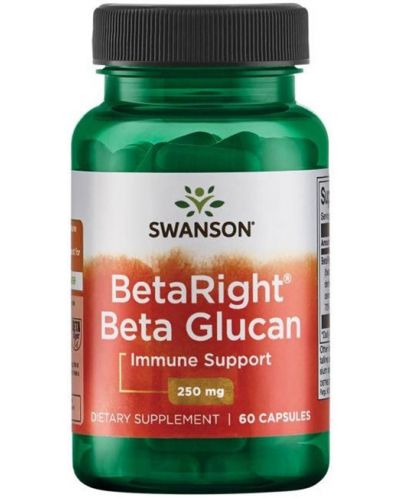 BetaRight Beta Glucans, 250 mg, 60 капсули, Swanson - 1