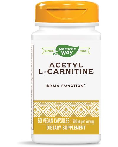 Acetyl L-Carnitine, 500 mg, 60 капсули, Nature's Way - 1
