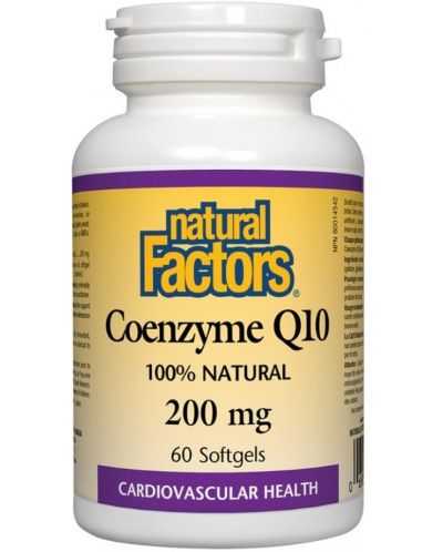 Coenzyme Q10, 200 mg, 60 софтгел капсули, Natural Factors - 1