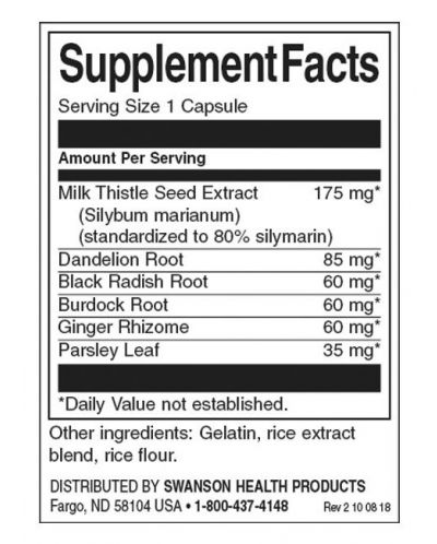 Milk Thistle Combination, 60 капсули, Swanson - 2