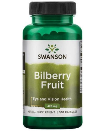 Bilberry Fruit, 470 mg, 100 капсули, Swanson - 1