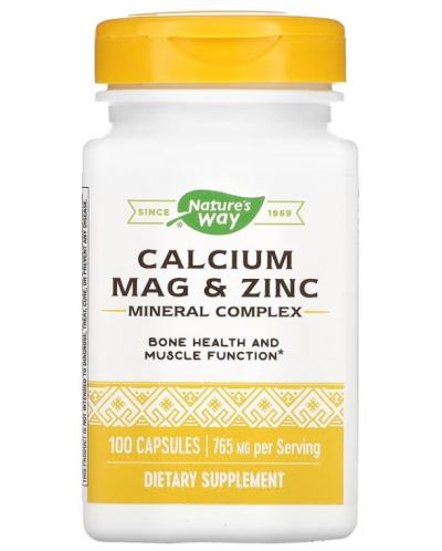 Calcium, Magnesium & Zinc, 100 капсули, Nature's Way - 1