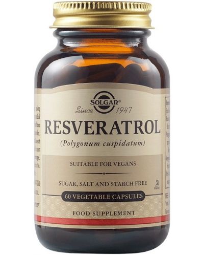Resveratrol, 100 mg, 60 растителни капсули, Solgar - 1