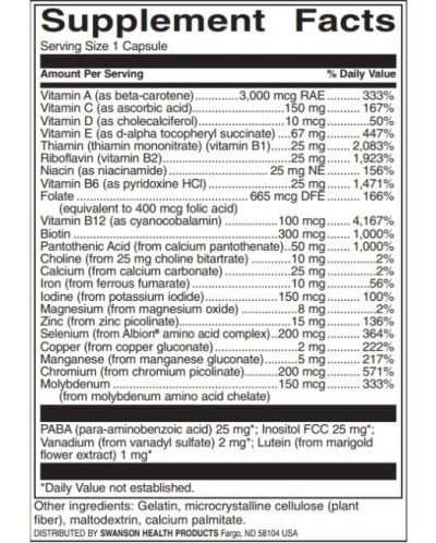 Multi with Iron, 90 капсули, Swanson - 2