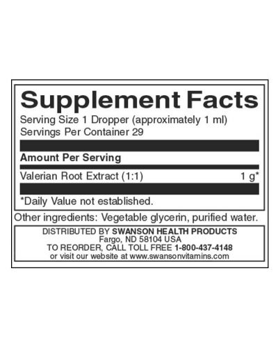 Valerian Root Liquid Extract, 29.6 ml, Swanson - 2
