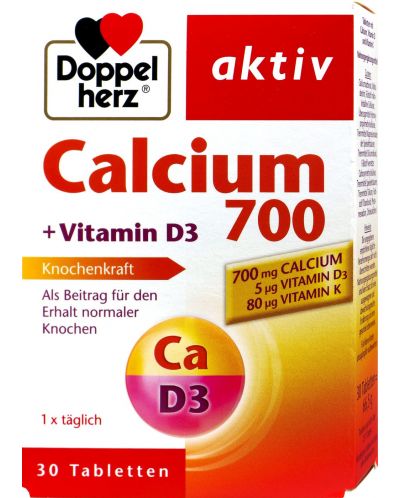 Doppelherz Aktiv Calcium 700 + Vitamin D3, 30 таблетки - 1