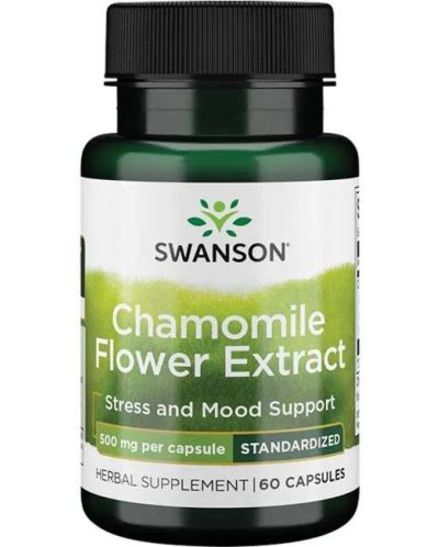 Chamomile Flower Extract, 500 mg, 60 капсули, Swanson - 1