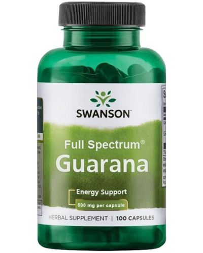 Full Spectrum Guarana, 500 mg, 100 капсули, Swanson - 1
