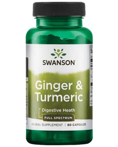 Ginger & Turmeric, 600 mg, 60 капсули, Swanson - 1