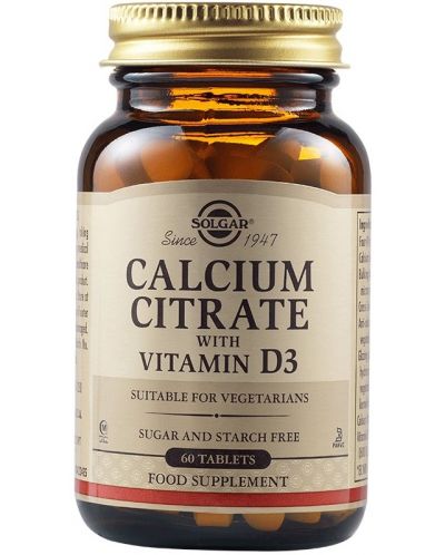 Calcium Citrate with Vitamin D3, 60 таблетки, Solgar - 1