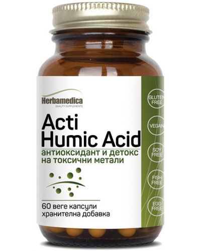 Acti Humic Acid, 350 mg, 60 веге капсули, Herbamedica - 1