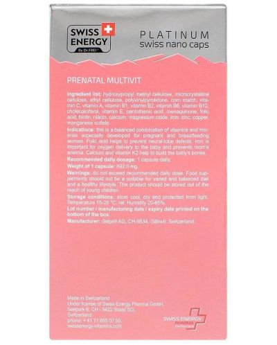 Prenatal Multivit, 30 капсули, Swiss Energy - 4