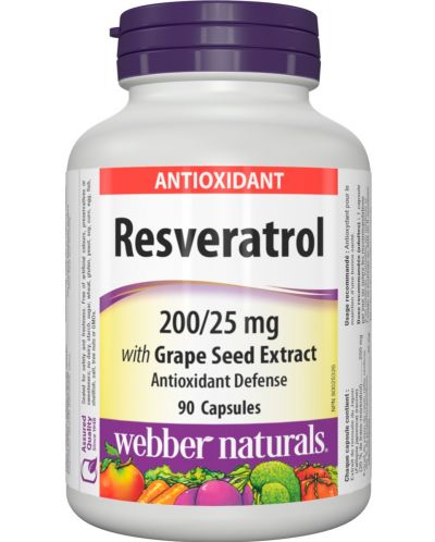 Resveratrol, 90 капсули, Webber Naturals - 1