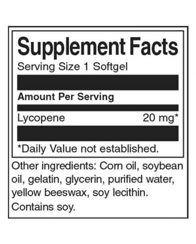 Lycopene, 20 mg, 60 меки капсули, Swanson - 2