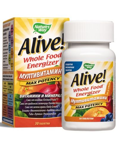 Alive Whole Food Energizer, 30 таблетки, Nature's Way - 1