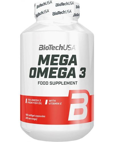 Mega Omega 3, 180 гел капсули, BioTech USA - 1