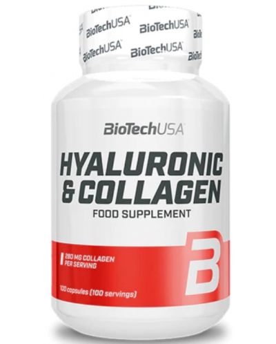 Hyaluronic & Collagen, 100 капсули, BioTech USA - 1