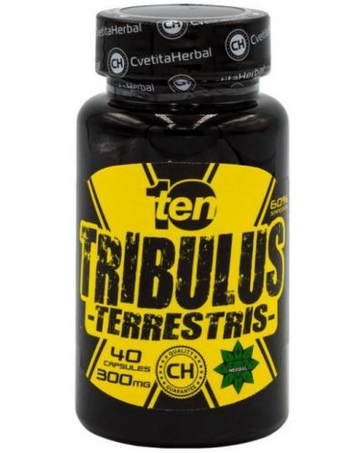 10/ten Tribulus Terrestris, 300 mg, 40 капсули, Cvetita Herbal - 1
