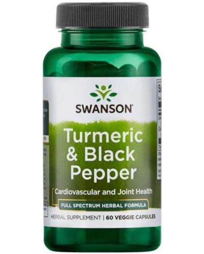Turmeric & Black Pepper, 60 капсули, Swanson - 1