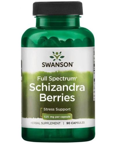 Full Spectrum Schizandra Berries, 525 mg, 90 капсули, Swanson - 1