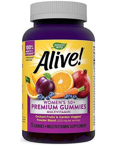 Alive Women's 50+ Premium Gummies, 75 таблетки, Nature's Way - 1