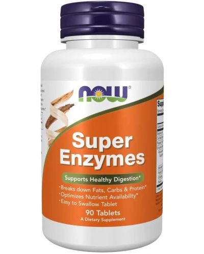 Super Enzymes, 90 капсули, Now - 1
