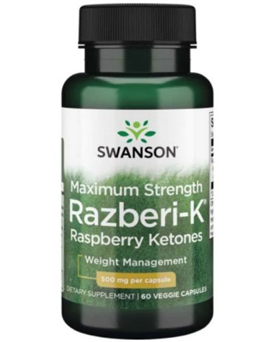 Razberi-K Raspberry Ketones, 500 mg, 60 капсули, Swanson - 1