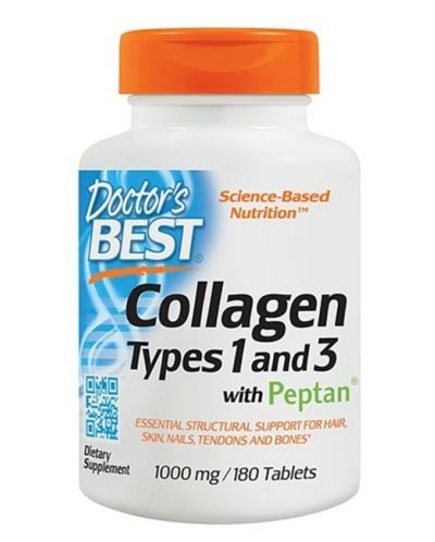 Collagen Types 1 and 3, 1000 mg, 180 таблетки, Doctor's Best - 1