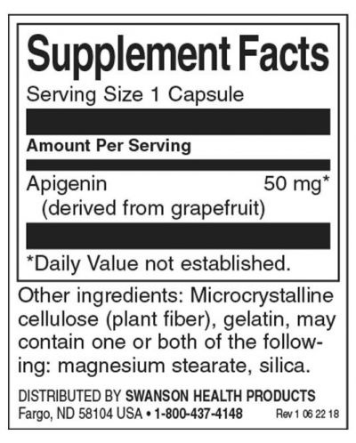 Apigenin, 50 mg, 90 капсули, Swanson - 2