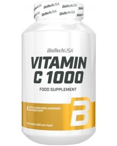 Vitamin C, 1000 mg, 250 таблетки, BioTech USA - 1