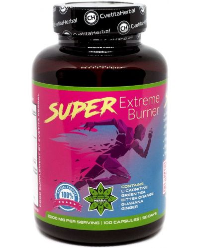 Super Extreme Burner, 1000 mg, 100 капсули, Cvetita Herbal - 1